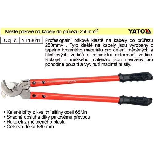Yato Vzvodne klešče za kable do premera 250 mm2, (20687527)