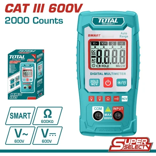 TOTAL TOOLS Digitalni multimeter, CATIII600V/2000Counts (TMT460011), (20931215)