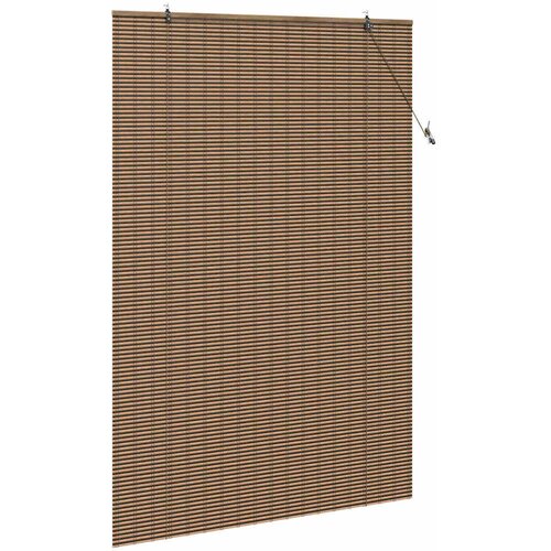 Rolo zavjesa sa zavjesama Smeđa 150 x 220 cm bambus Slike