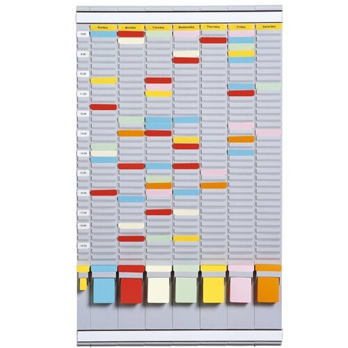 Jalema Planer set za T-kartice nedeljni 783x475mm, 35 slots, uklučene kartice, - Djois Slike