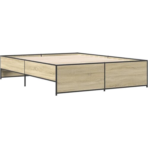 vidaXL Okvir za krevet boja hrasta 160x200 cm konstruiran drvo i metal Cene