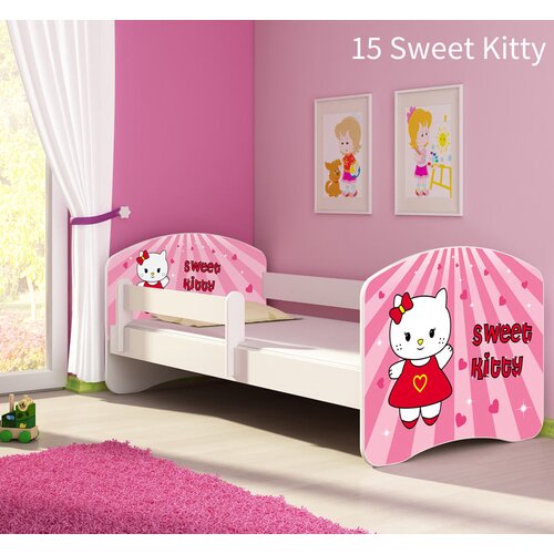  Otroška postelja ACMA z motivom, stranska bela 180x80 cm 15 Sweet Kitty Cene