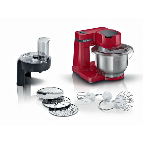 Bosch kuhinjski aparat MUM Serie 2| CRVENA, 900W, 3.8L, 7 Brzina, Inox posuda, SL Slike
