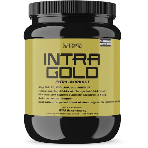 Ultimate Nutrition intra gold &amp;ndash; intra-trening formula za izdržljivost i oporavak - zelena jabuka Slike