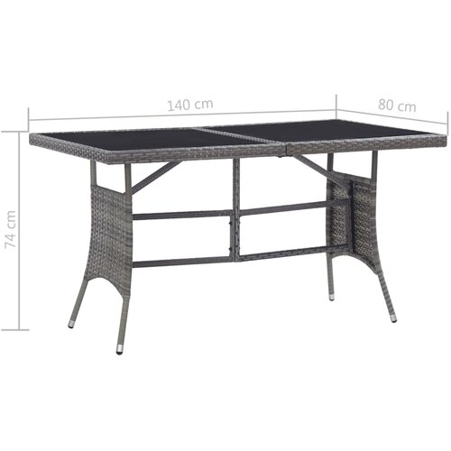  Vrtni stol sivi 140 x 80 x 74 cm od poliratana Slike