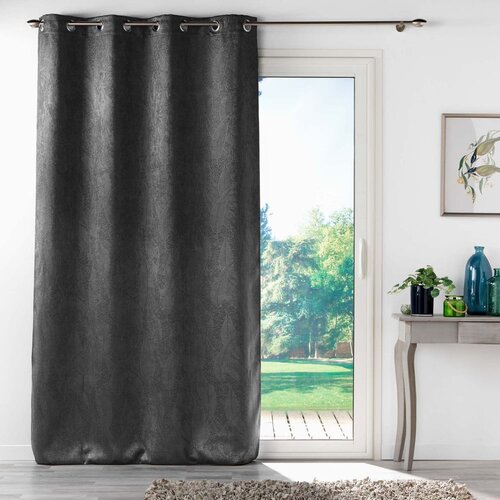 Douceur d int&amp;eacute;rieur Antracitno siva zatamnjujuća zavjesa od samta 135x280 cm Melodie &amp;ndash; Slike