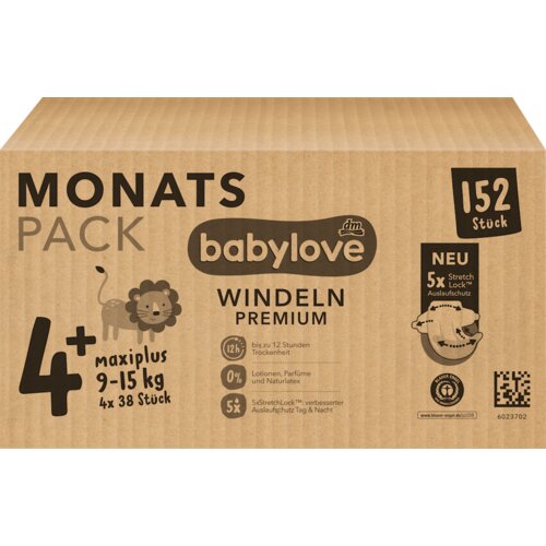 babylove Pelene vel.4+ (9-15kg) - mesečno pakovanje 152 kom Cene