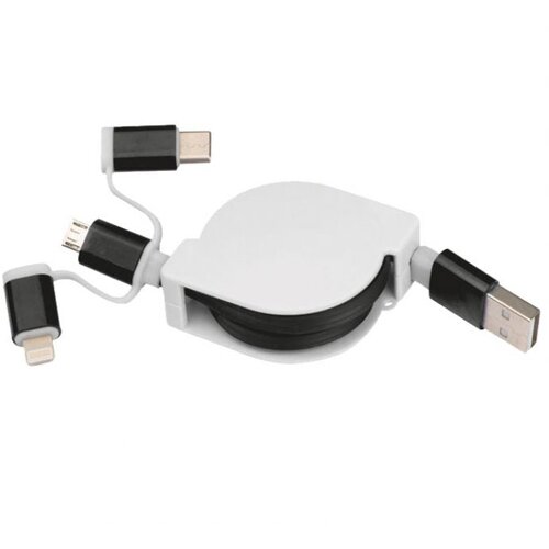 Kabel ZA PUNJENJE UVLAČNI USB SA 3 KONEKTORA MACMA 2165203 CRNI Cijene