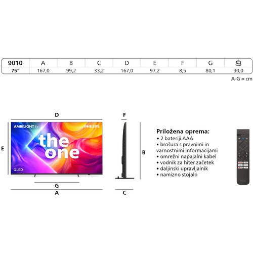 Philips Televizor The One 75PUS9010/12, 75&amp;quot;,NQLED 4K UHD, 144 Hz, Smart, TitanOS, Crni Slike