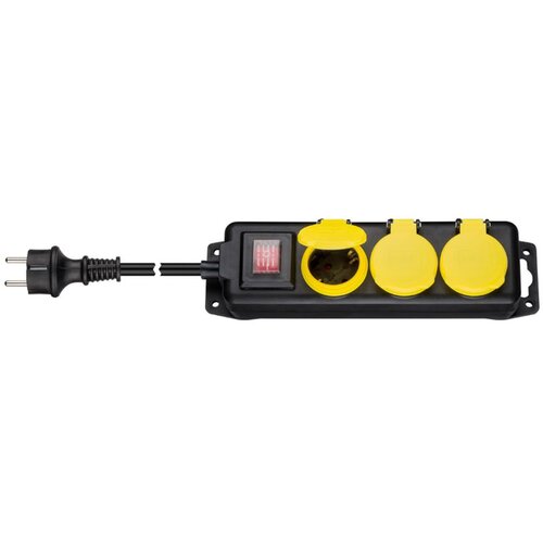 Goobay električni podalj&scaron;ek, 3x 220V, 3m, črna/rumena Cene