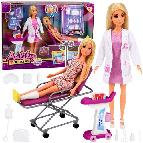 Anlily Doctor and Patient Doll, Hospital Bed, Medical Cart, Accessories Slike