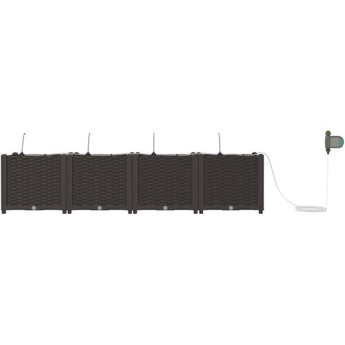  Vrtna saksija 4 pcs Smeđa 160 x 40 x 37,5 cm Plastika Slike