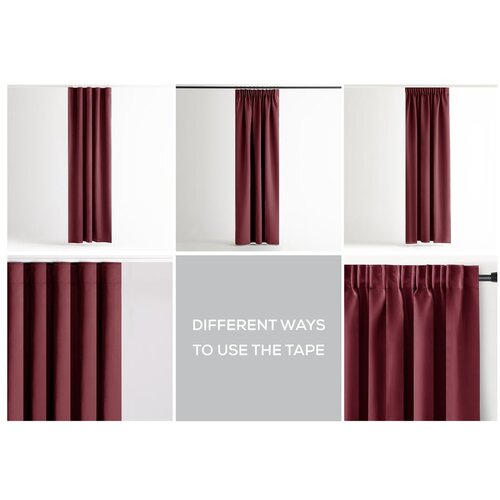 Restilo Bordo rdeča zatemnitvena izolacijska zavesa 140x270 cm Pleat &amp;ndash; Slike