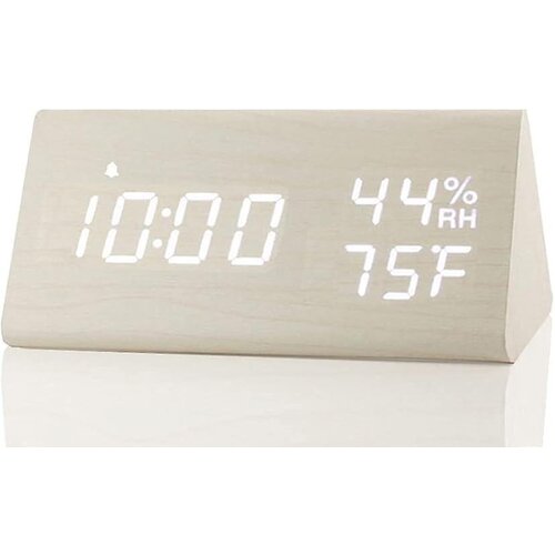 Venisymlis Digitalna Budilka Z Elektronskim Led Lesenim Prikazom Časa 3 Nastavitvami Alarma Zaznavanje Temperature (Rjava), (22059961) Cene