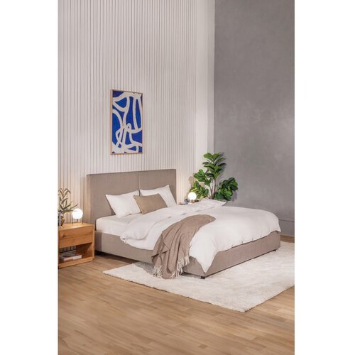 Bonami Selection Smeđe-sivi tapecirani bračni krevet s podnicom i prostorom za odlaganje 160x200 cm Myra Bold &amp;ndash; Slike