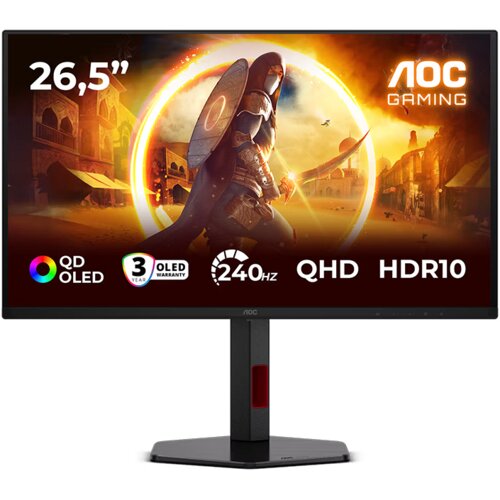 AOC G4 Q27G4ZDR računalni monitor 67,3 cm (26.5") 2560 x 1440 pikseli Quad HD QD-OLED Crno, Crveno Cene