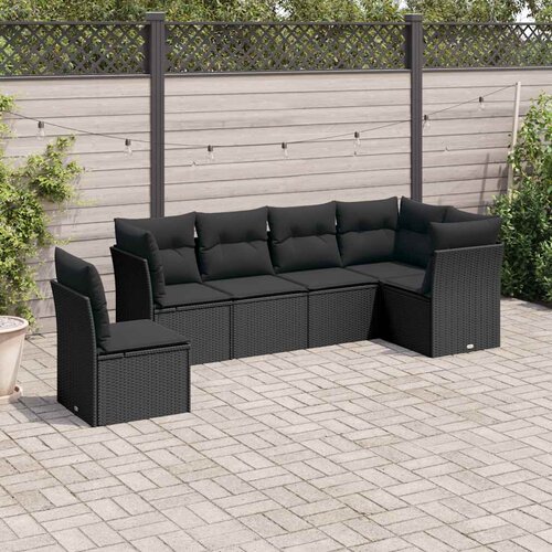  6-dijelni set vrtnih sofa s jastucima crni od poliratana Cijene