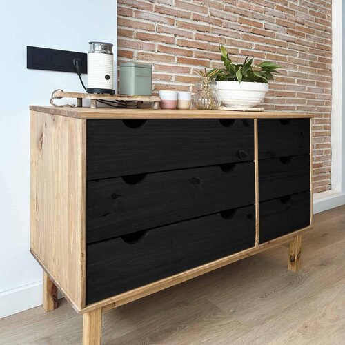  Ormar s ladicama OTTA Crna 111 x 43 x 73,5 cm Masivna borovina Cijene