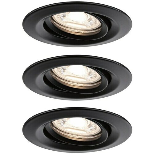 PAULMANN Set okruglih ugradbenih LED svjetiljki Nova Mini Coin (4 W, &amp;Oslash; x V: 6,6 x 3 cm, Crna, 3 Kom.) Slike
