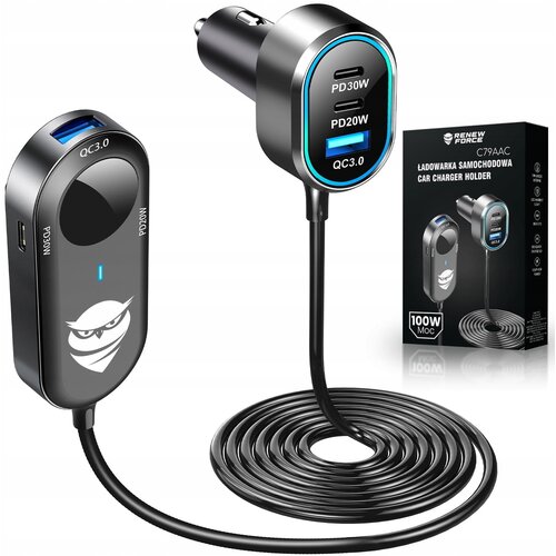  Avtomobilski 100W polnilec 12-24V 6x USB Type-C Quick Charge 3.0 Cene