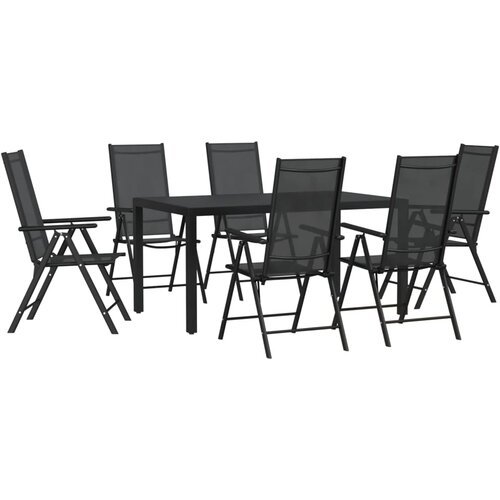  5-dijelni vrtni blagovaonski set aluminijski crni Crna Slike