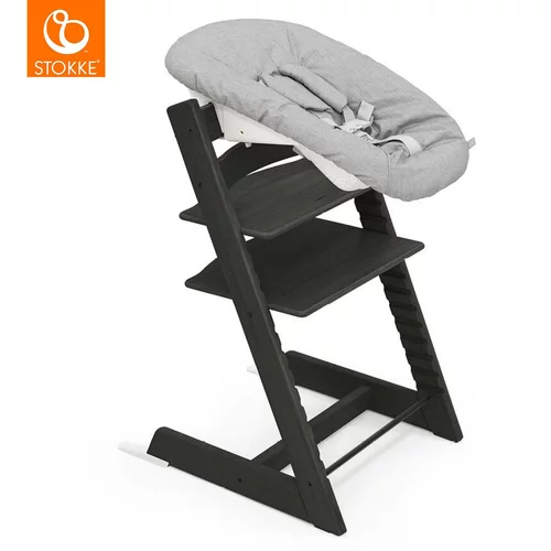 Stokke otroški stolček tripp trapp® hrast black + vstavek za novorojenčka tripp trapp® grey