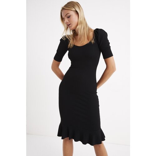Cool & Sexy Women's Black Skirt Volleyball Balloon Sleeve Camisole Maxi Dress YI1896 Cene