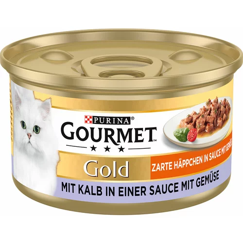 Gourmet Gold Nežni koščki v omaki 24 x 85 g - Teletina & zelenjava