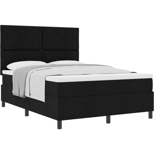 VidaXL krevet s kutijom s madracem crni 140x200 cm tkanina Slike