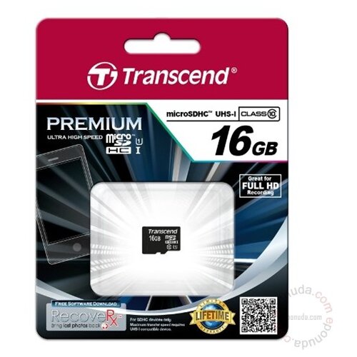 Transcend microSDHC 16GB Class 10 UHS-I 400X Slike