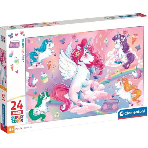 Clementoni Pisani samorogi 24-delni maxi supercolor puzzle - Cene
