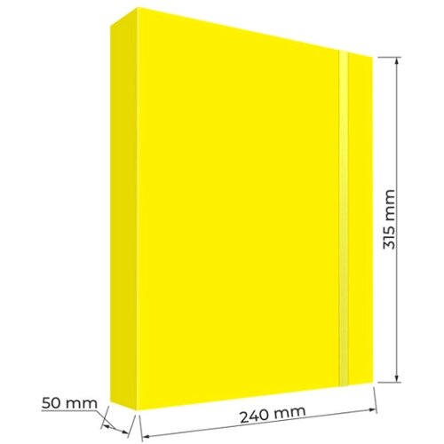 Fascikla BOX SA GUMOM A4 5D ŽUTA 6057 OP* Slike
