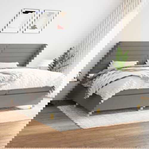 The Living Store Box spring postelja z vzmetnico temno siva 200x200 cm blago - Box Spring Postelja, (21519101) Slike