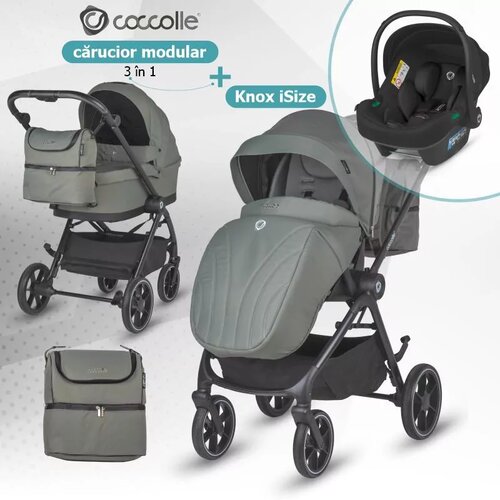 Coccolle Otro&amp;scaron;ki voziček 3 v 1 Serry Moss zelena Slike