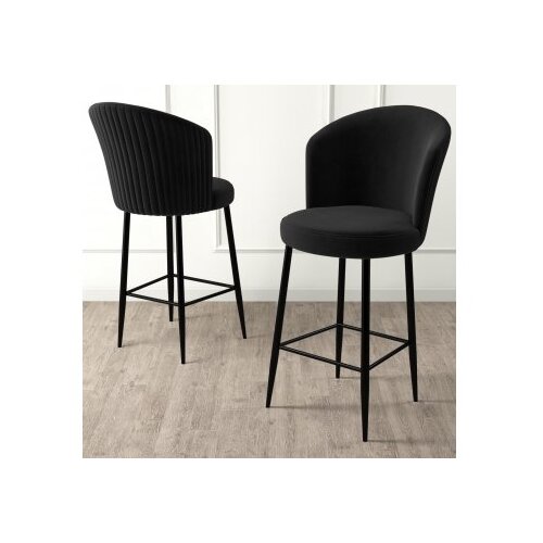 Hanah home fora - black black bar stool set (2 pieces) Slike