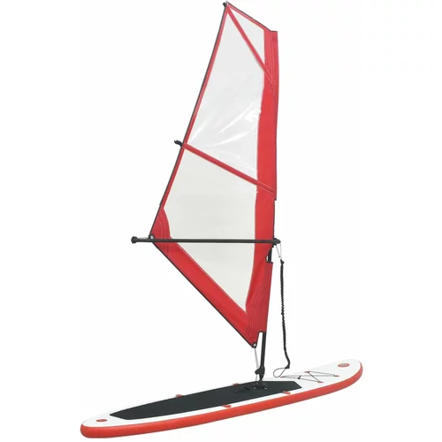 Daska za veslanje stojeći na napuhavanje s jedrom crveno-bijela