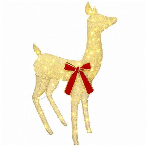  3D Božićni irvas LOVIISA 110 LED lampica Topla bijela - Zlatna tkanina 70 x 26 x 100 cm Slike