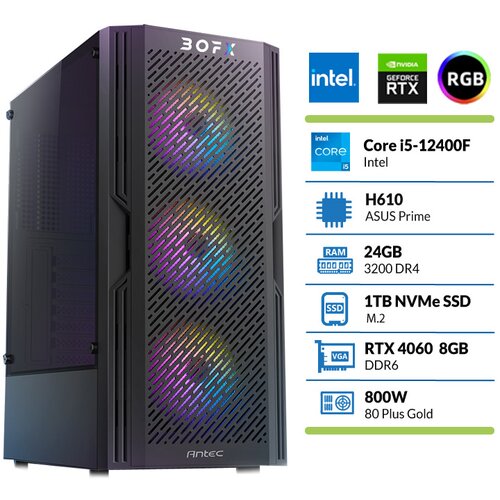 BOFX ANTARES3 i5-12400 24GB 1TB RTX4060 namizni računalnik, (21208869) Cene