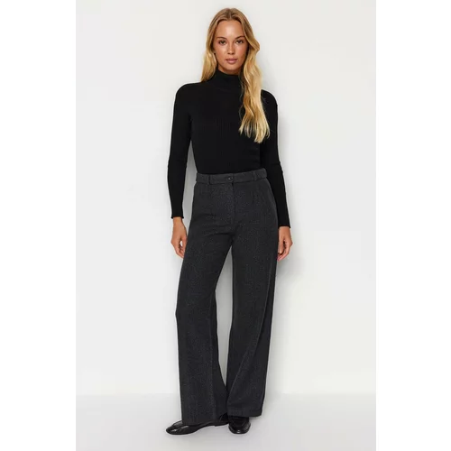 Trendyol Anthracite Wide Leg Woven Trousers