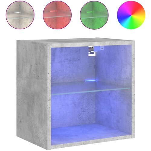 Maison Chic Nočna omarica - Nočna miza z LED lučkami stenska betonsko siva, (21689930) Cene