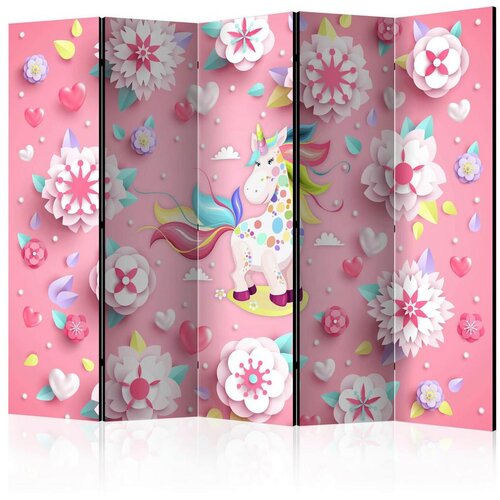 Artgeist Paravan Unicorn On Flowerbed I, 5-Delni, Dvostranski Cene