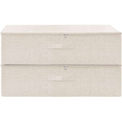 VidaXL Kutije za pohranu 2 kom od tkanine 70 x 40 x 18 cm krem Slike