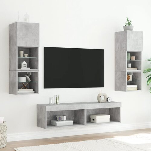  ormarić s LED svjetlima siva boja betona 60x30x30 cm Slike