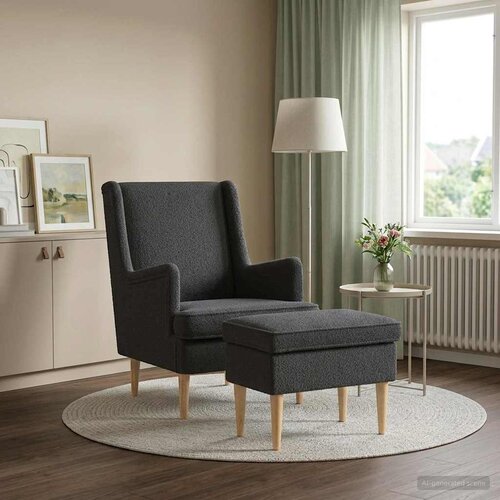  Fotelja s footstoolom 2 kom. Boucl&amp;eacute; 79 x 79 x 87,5 cm Slike