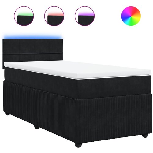 vidaXL Box spring postelja z vzmetnico črna 100x200 cm žamet, (21310595) Cene