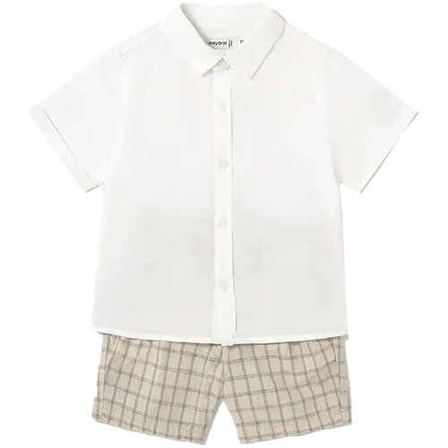 Mayoral komplet 2v1 (srajca, kratke hlače) white/canvas Cene