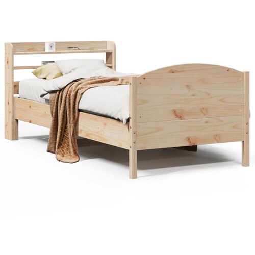 vidaXL Posteljni okvir brez vzmetnice 90x200 cm trdna borovina Cene