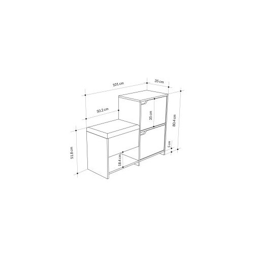 Hanah home Stalak za cipele Haven, 101,5x80,5x35,5 cm, Antracit Slike