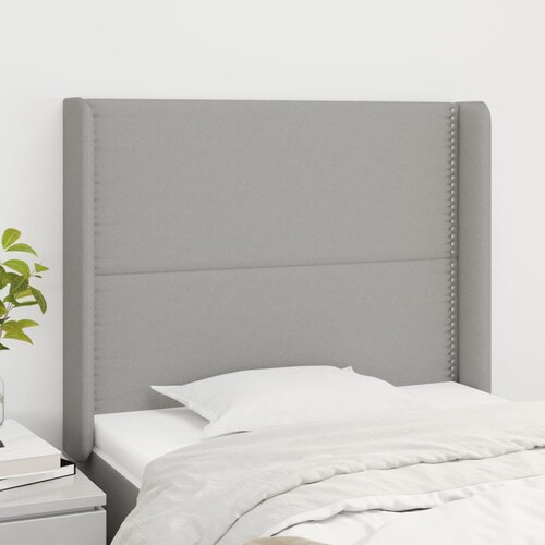 vidaXL Vzglavje z ušesi svetlo siv 93x16x118/128 cm blago Cene