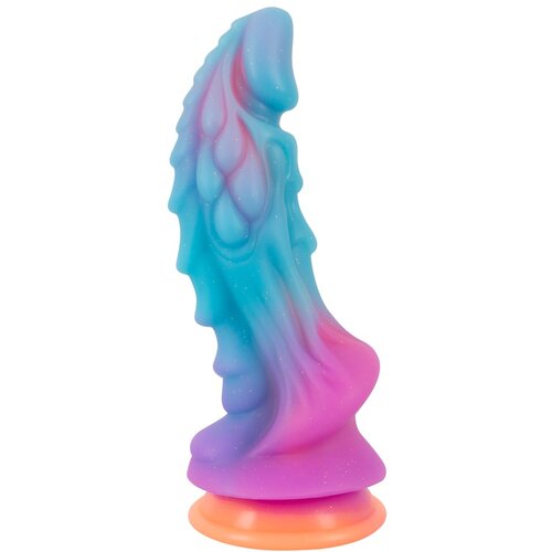 SuperLove Dragon Luminescent Liquid Silicone Dildo Blue-Pink Cene